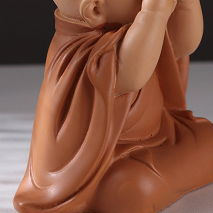 Buddha Stones小さなミニ瞑想 祈る僧侶 静寂 樹脂製 ホームデコレーション - image 8