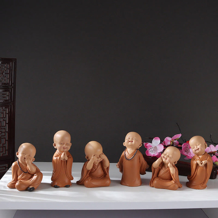 Buddha Stones小さなミニ瞑想 祈る僧侶 静寂 樹脂製 ホームデコレーション - image 23