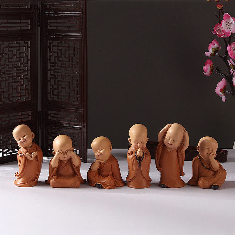 Buddha Stones小さなミニ瞑想 祈る僧侶 静寂 樹脂製 ホームデコレーション - image 24