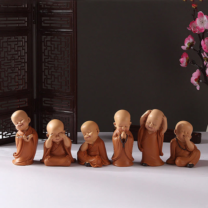 Buddha Stones小さなミニ瞑想 祈る僧侶 静寂 樹脂製 ホームデコレーション - image 24