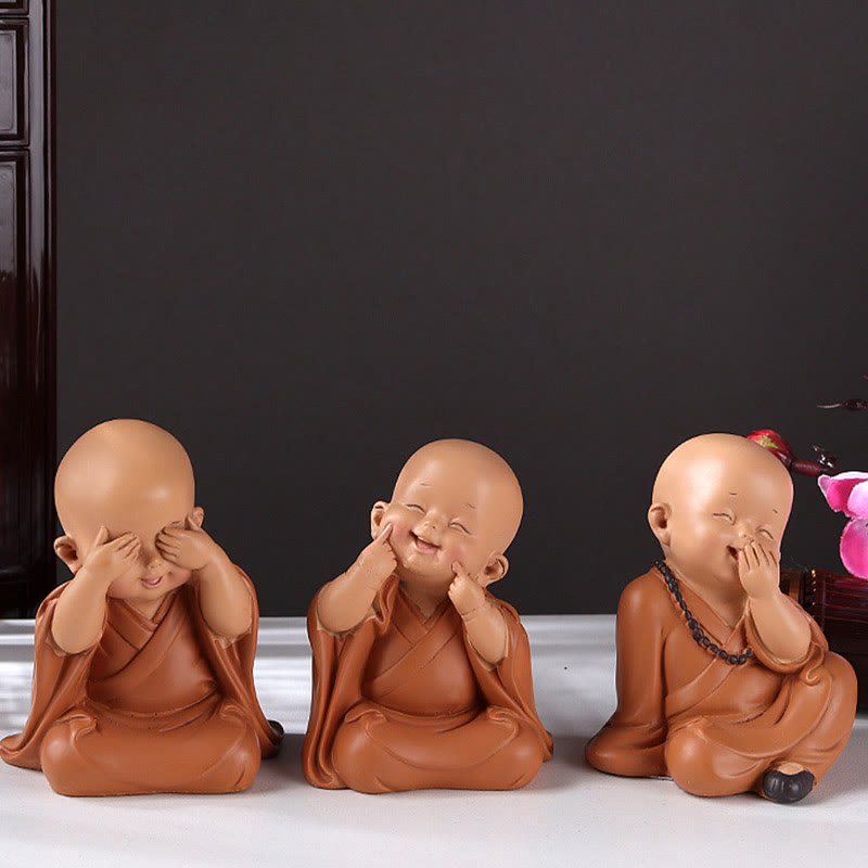 Buddha Stones小さなミニ瞑想 祈る僧侶 静寂 樹脂製 ホームデコレーション - image 11
