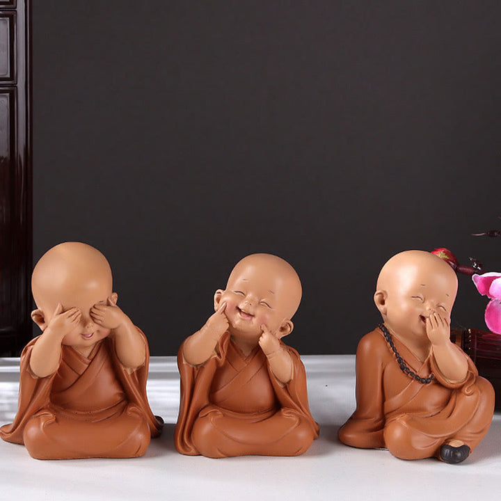 Buddha Stones小さなミニ瞑想 祈る僧侶 静寂 樹脂製 ホームデコレーション - image 11