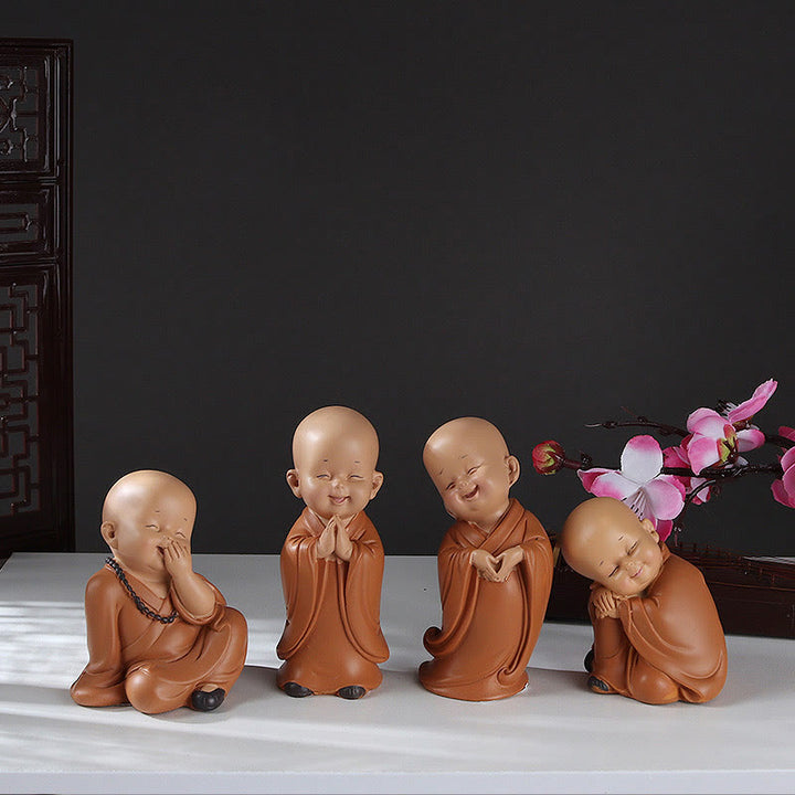 Buddha Stones小さなミニ瞑想 祈る僧侶 静寂 樹脂製 ホームデコレーション - image 1