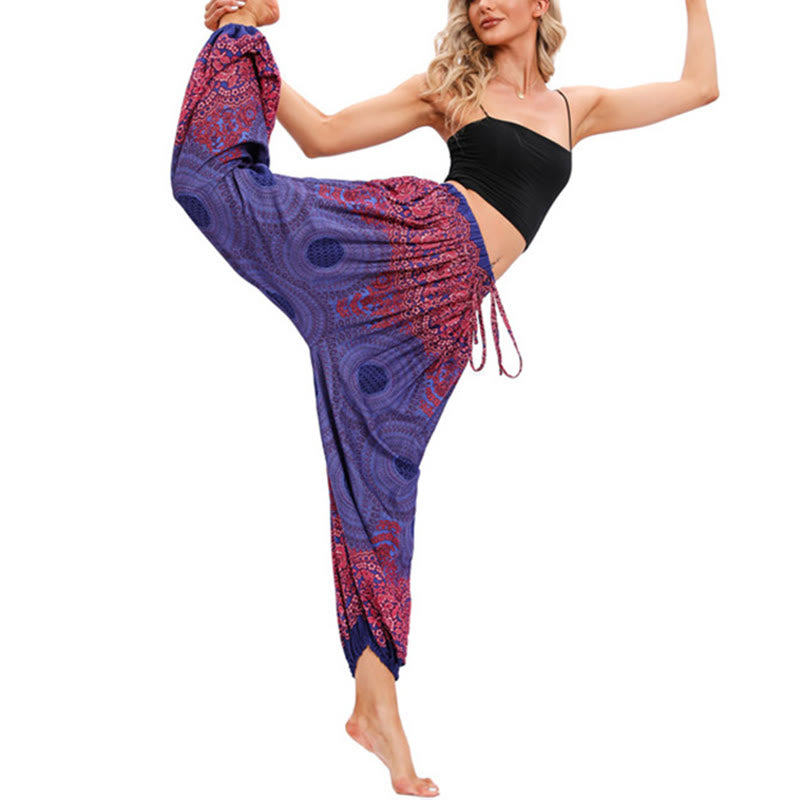 Buddha Stonesのゆったりとした円形の花柄ハーレムパンツレディースヨガパンツ - image 16