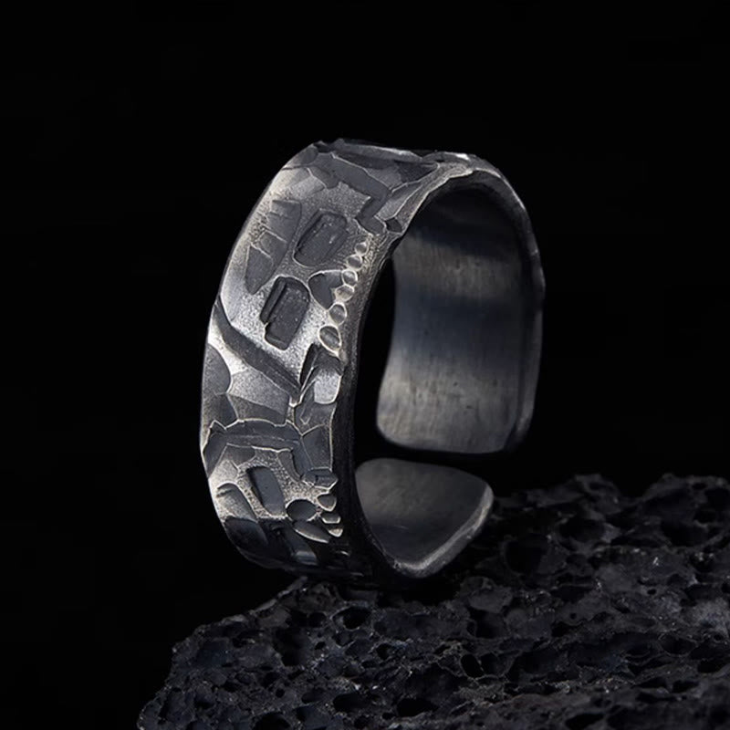 Buddha Stones999 スターリングシルバー スケルトン模様 ハンドメイド 祝福リング