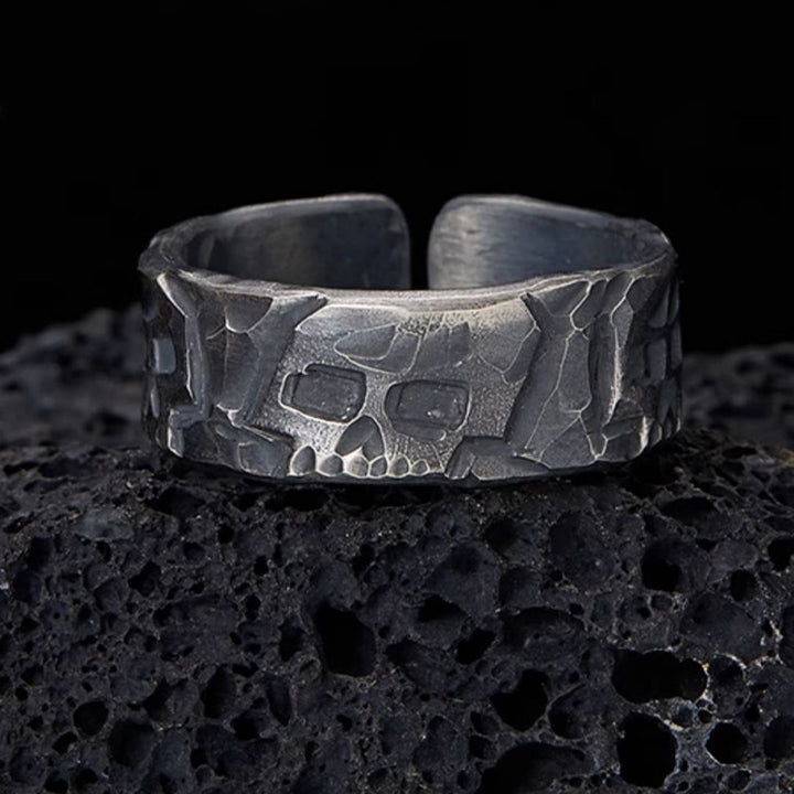 Buddha Stones999 スターリングシルバー スケルトン模様 ハンドメイド 祝福リング