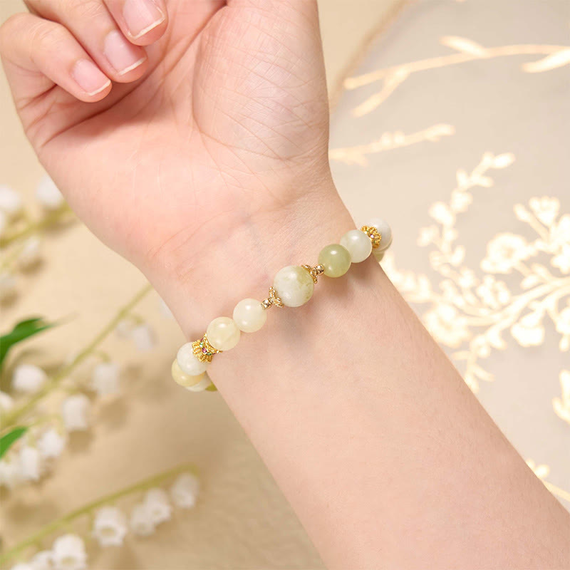 Buddha Stonesグリーングレープカラー翡翠 豊穣のブレスレット