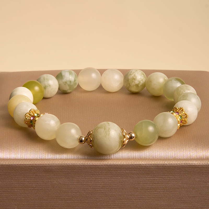 Buddha Stonesグリーングレープカラー翡翠 豊穣のブレスレット