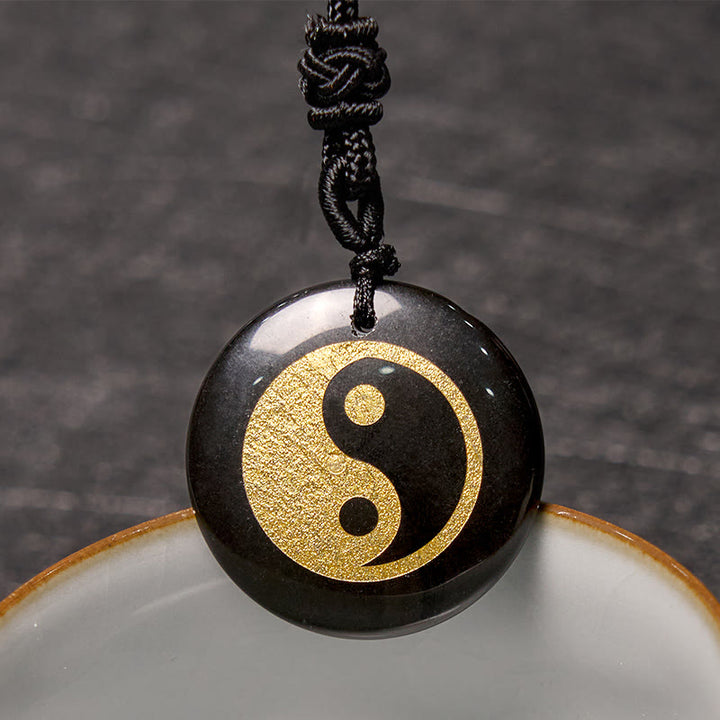 Buddha Stones各種クリスタルアメジストタイガーアイグリーンアベンチュリン陰陽スピリチュアルネックレスペンダント