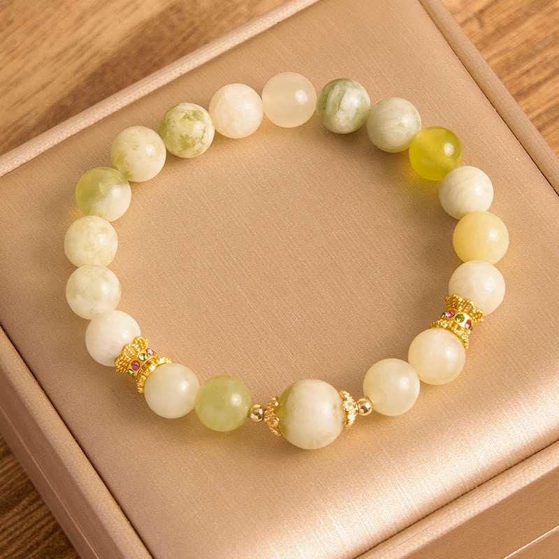 Buddha Stonesグリーングレープカラー翡翠 豊穣のブレスレット