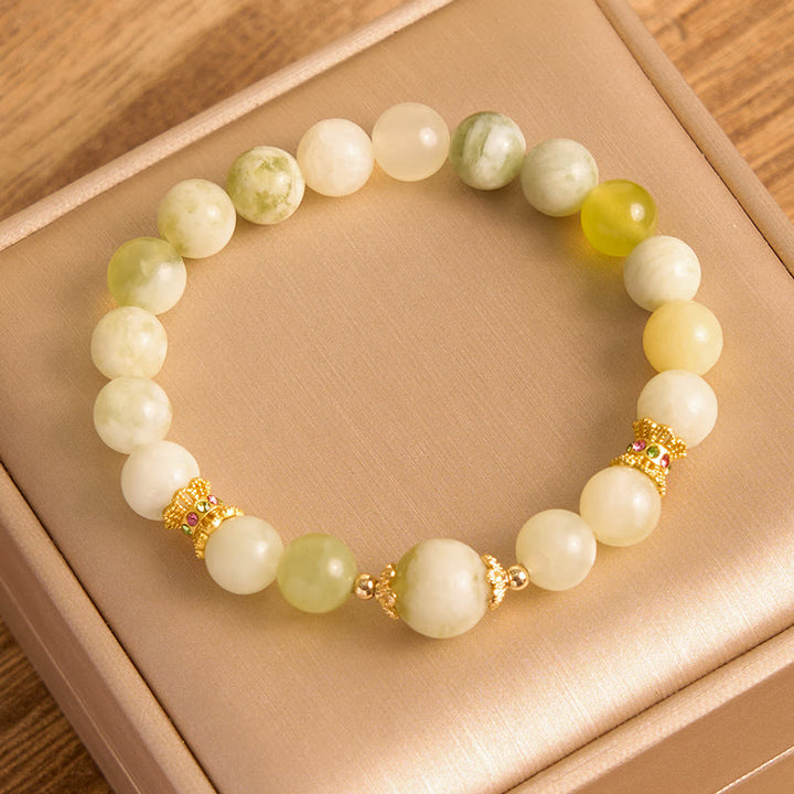Buddha Stonesグリーングレープカラー翡翠 豊穣のブレスレット