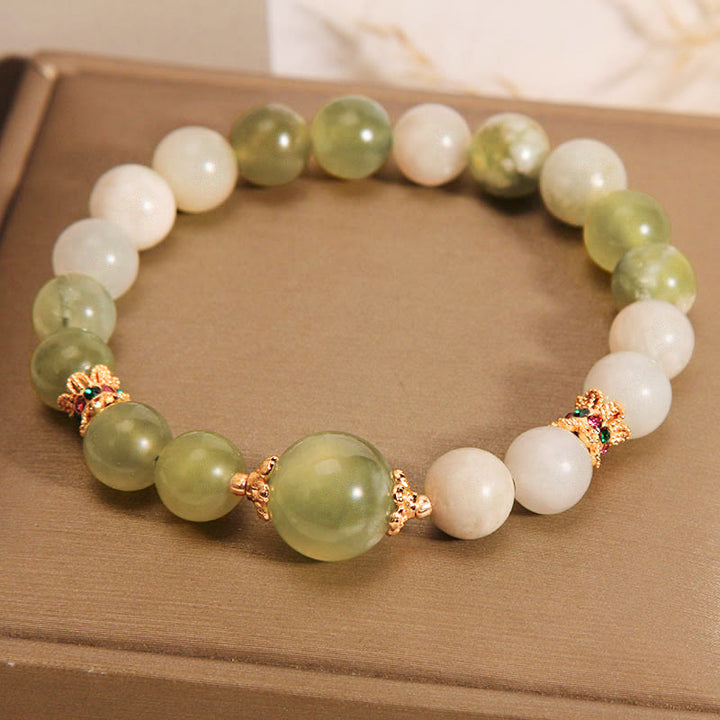 Buddha Stonesグリーングレープカラー翡翠 豊穣のブレスレット
