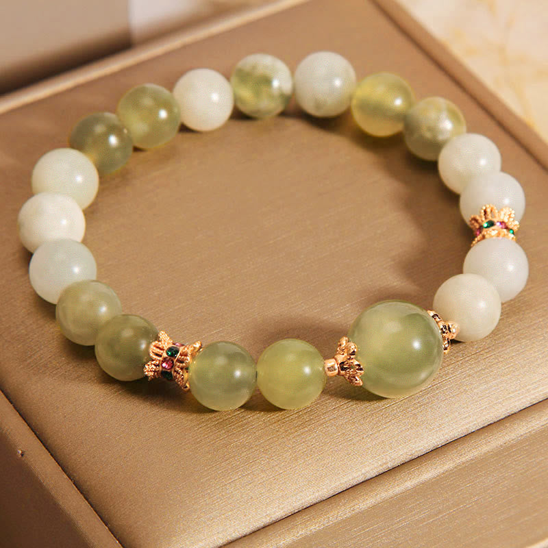 Buddha Stonesグリーングレープカラー翡翠 豊穣のブレスレット