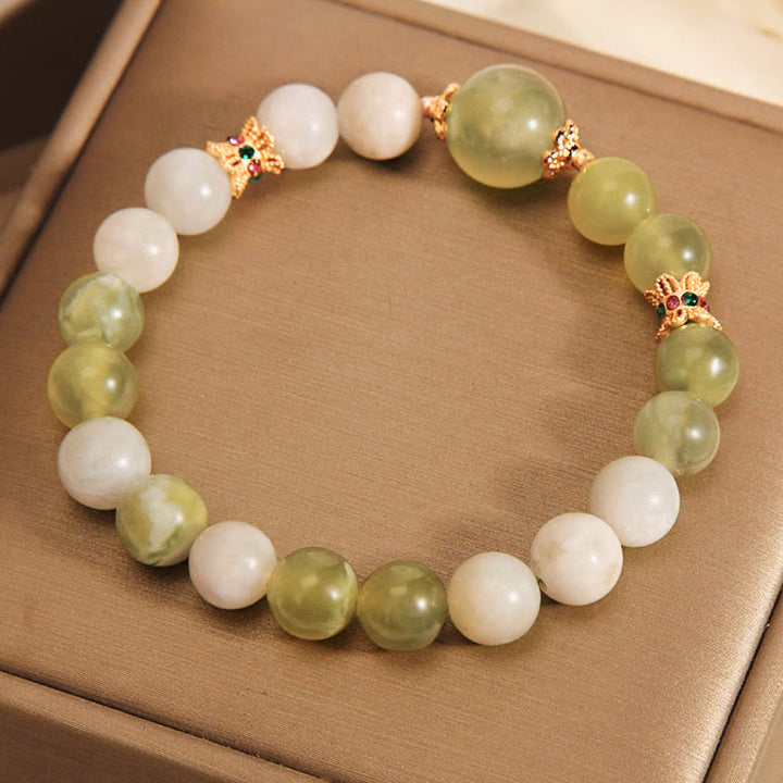 Buddha Stonesグリーングレープカラー翡翠 豊穣のブレスレット