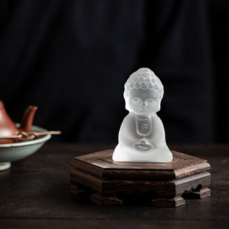 Buddha Stonesミニ如来仏陀 Liuli セレニティ デスク装飾 - 琉璃仏 5.3*4*8.5cm - image 0
