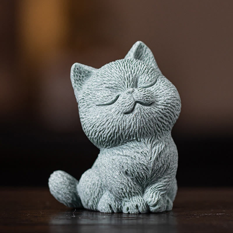 Buddha Stones小さな猫 家庭用 ティーペット 置物 デスク装飾 - image 3
