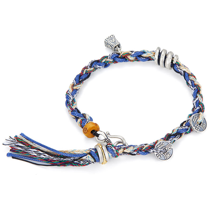 Buddha Stones925スターリングシルバー コインスケールチャーム ハンドメイド 祝福ブレスレット