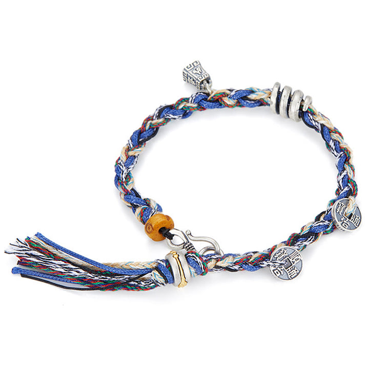 Buddha Stones925スターリングシルバー コインスケールチャーム ハンドメイド 祝福ブレスレット