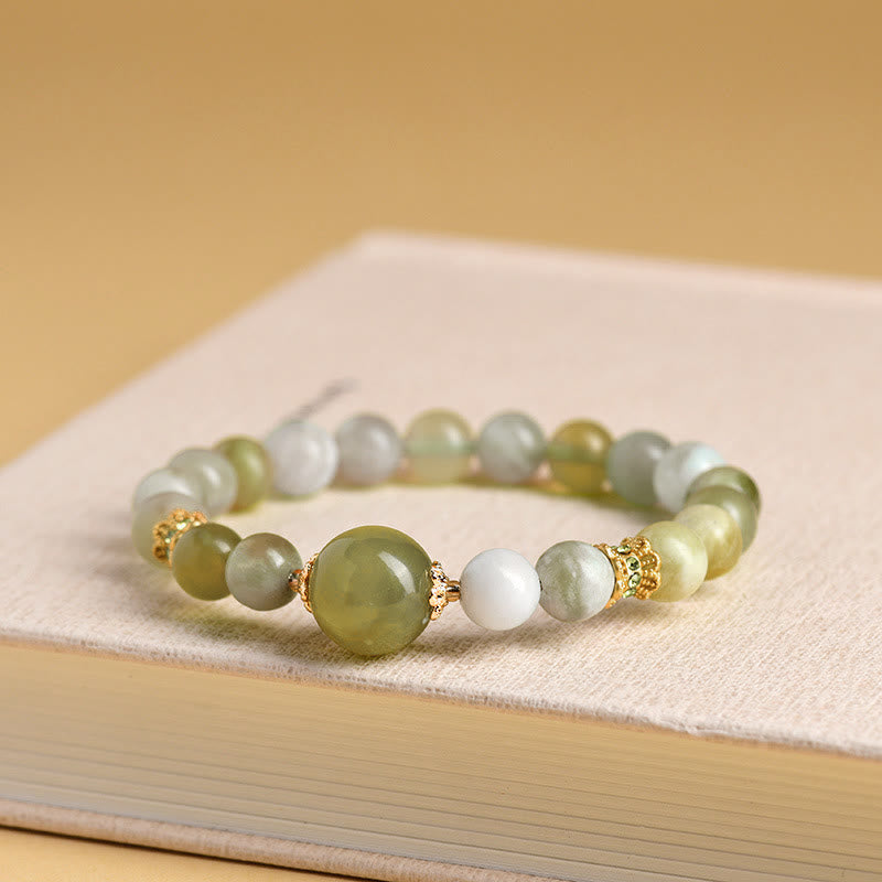 Buddha Stonesグリーングレープカラー翡翠 豊穣のブレスレット