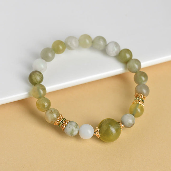 Buddha Stonesグリーングレープカラー翡翠 豊穣のブレスレット