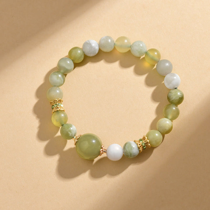Buddha Stonesグリーングレープカラー翡翠 豊穣のブレスレット