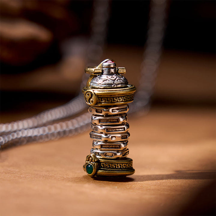 Buddha Stones陰陽塔 銅製 バランス 回転式ネックレスペンダント - image 1