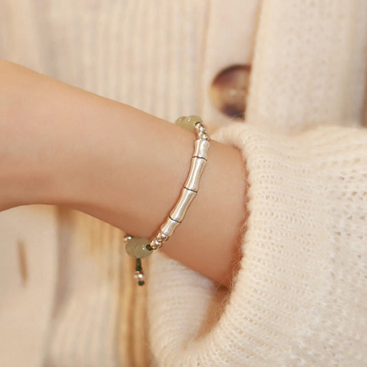 Buddha Stones925 スターリングシルバー 天然翡翠 フーキャラクター 竹の豊穣のブレスレット - image 14