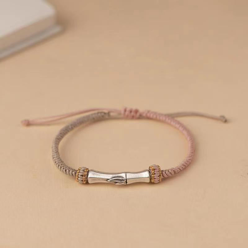 Buddha Stones925スターリングシルバー 竹製保護編みブレスレット