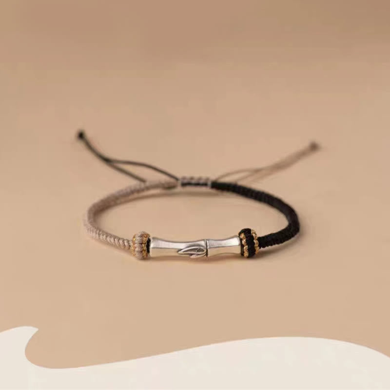 Buddha Stones925スターリングシルバー 竹製保護編みブレスレット