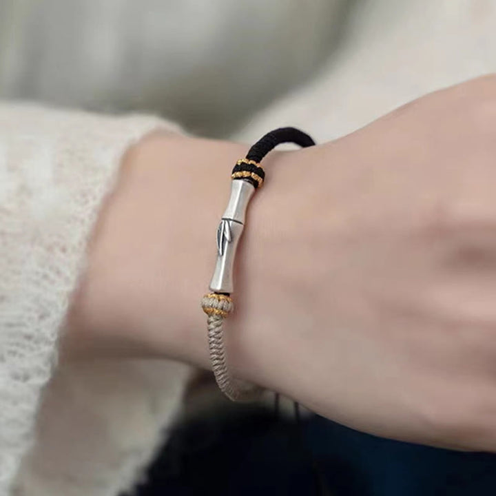 Buddha Stones925スターリングシルバー 竹製保護編みブレスレット