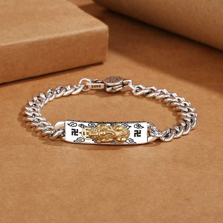 Buddha Stonesオーム・マニ・パドメ・フムPiXiu卍 スプリングバックル ウィズダムブレスレット