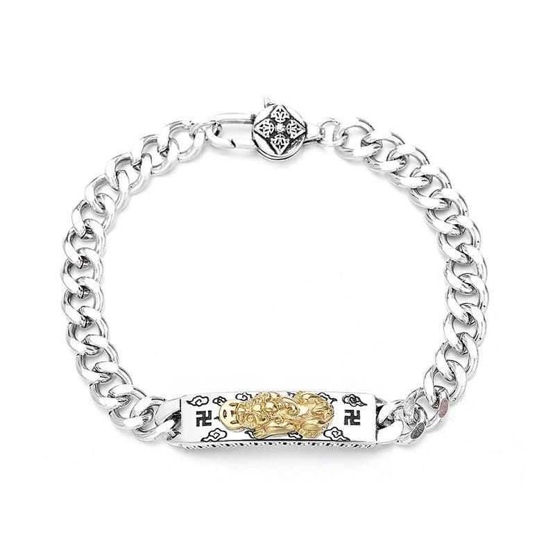 Buddha Stonesオーム・マニ・パドメ・フムPiXiu卍 スプリングバックル ウィズダムブレスレット