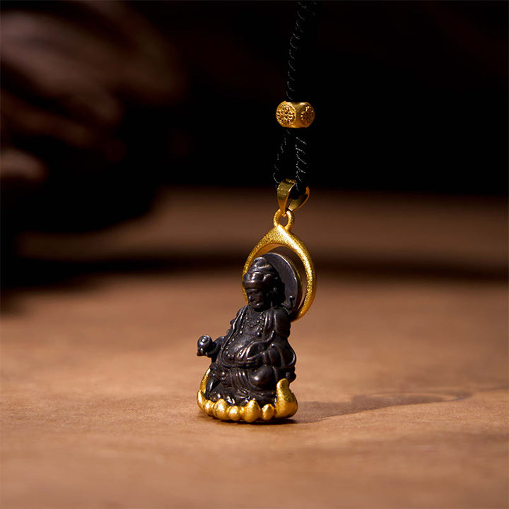Buddha Stonesチベット イエロー ジャンバラ イエロー 富の神 仏陀 静寂 ネックレス ペンダント - image 3