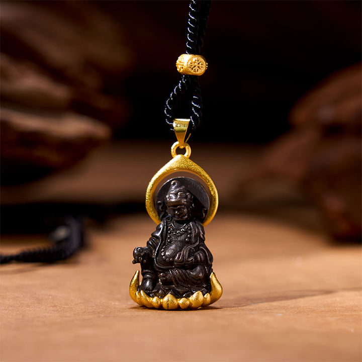 Buddha Stonesチベット イエロー ジャンバラ イエロー 富の神 仏陀 静寂 ネックレス ペンダント - 合金イエロージャンバラ（黄色の富の神） - image 1