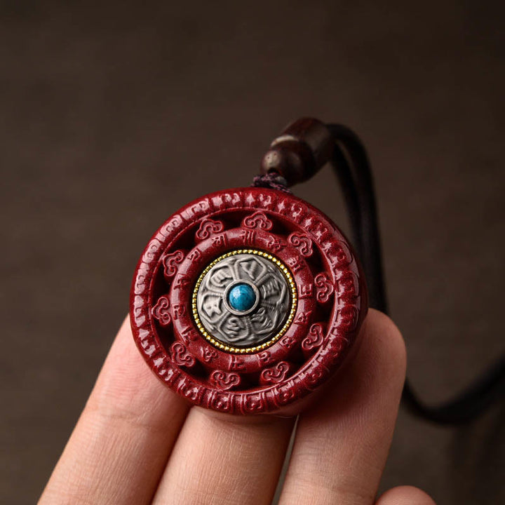 Buddha Stones辰砂オーム・マニ・パドメ・フム祝福 回転式ネックレス ペンダント キーチェーン - image 9