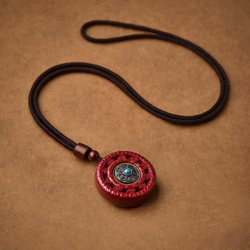 Buddha Stones辰砂オーム・マニ・パドメ・フム祝福 回転式ネックレス ペンダント キーチェーン - image 11