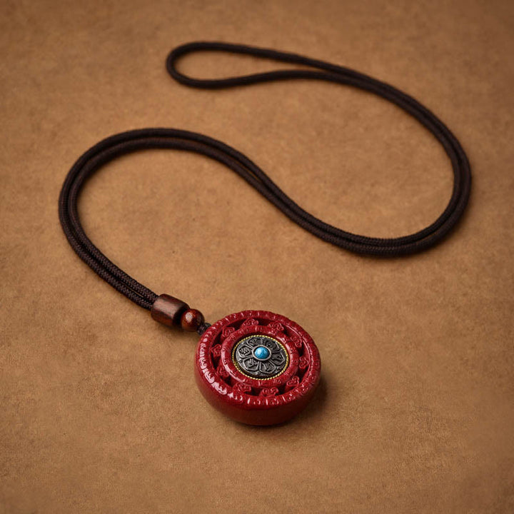 Buddha Stones辰砂オーム・マニ・パドメ・フム祝福 回転式ネックレス ペンダント キーチェーン - image 11