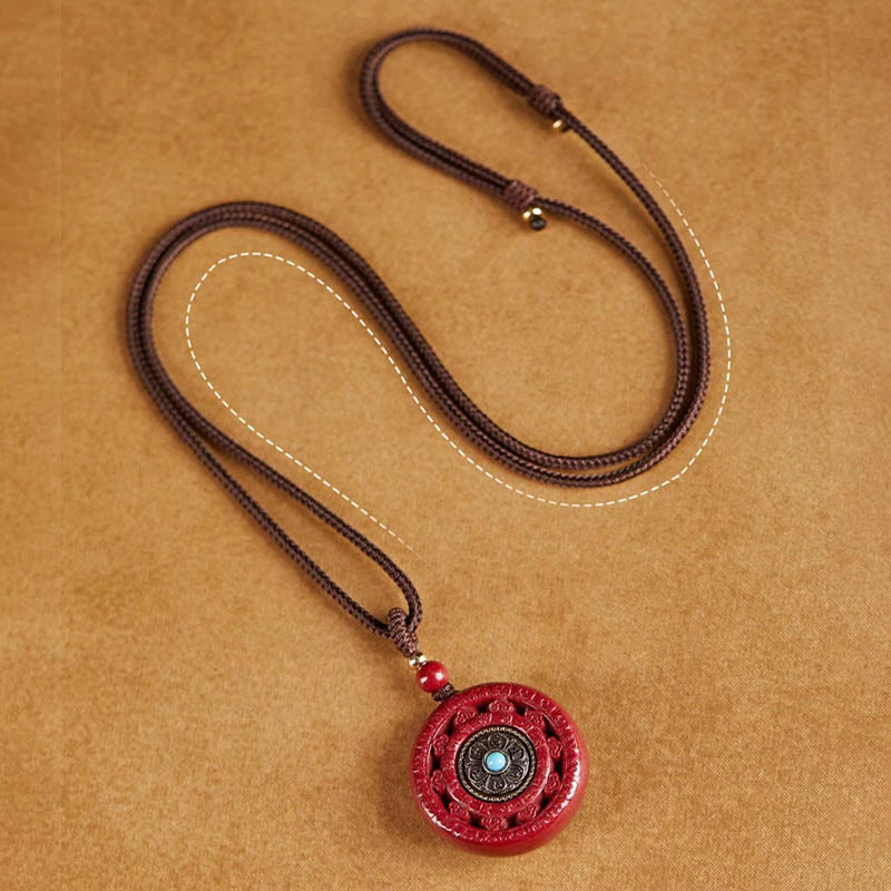 Buddha Stones辰砂オーム・マニ・パドメ・フム祝福 回転式ネックレス ペンダント キーチェーン - image 12
