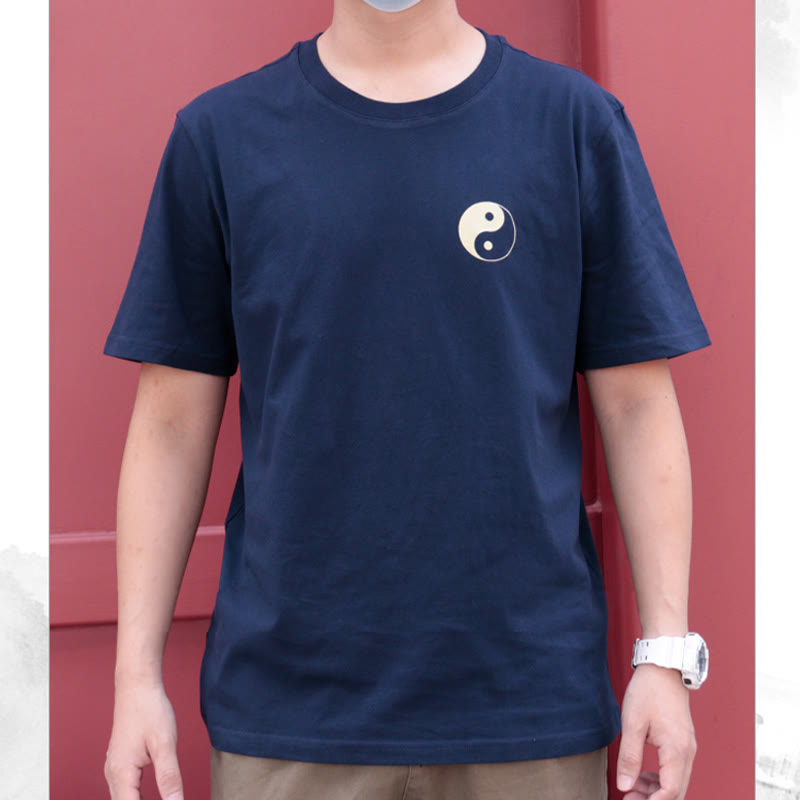 Buddha Stonesメンズ サマー ラウンドネック 半袖 陰陽 コットン Tシャツ - image 4