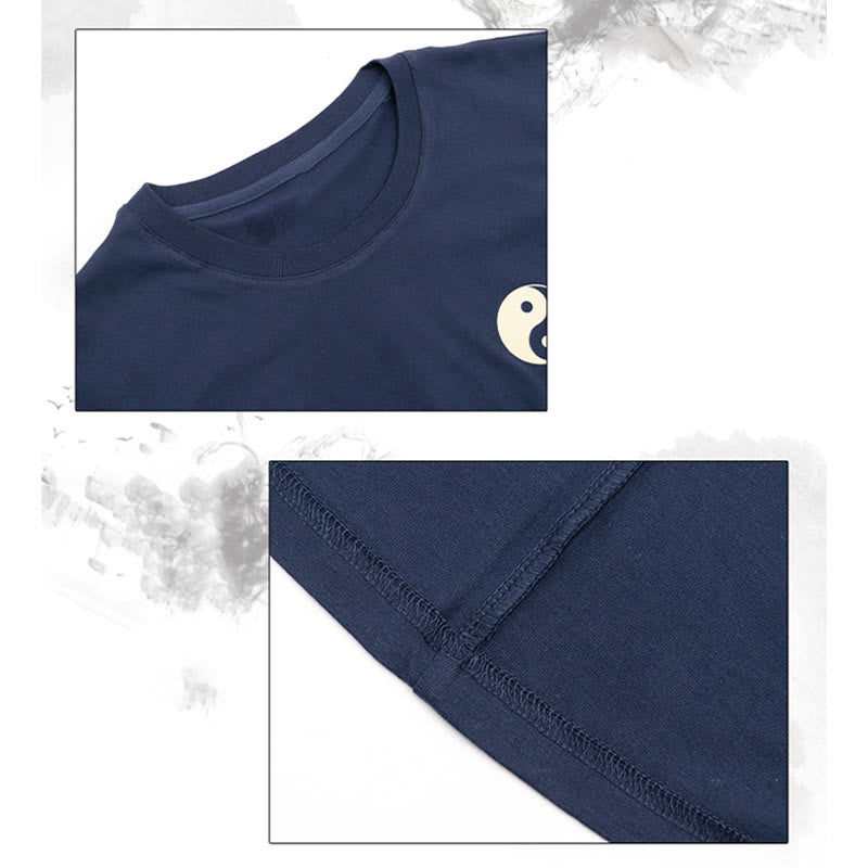 Buddha Stonesメンズ サマー ラウンドネック 半袖 陰陽 コットン Tシャツ - image 6