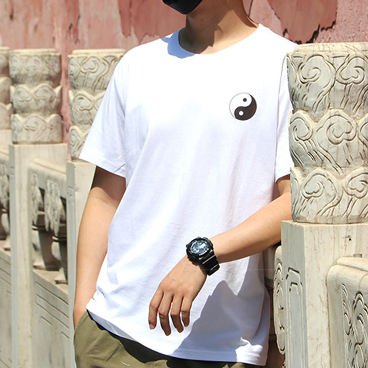 Buddha Stonesメンズ サマー ラウンドネック 半袖 陰陽 コットン Tシャツ - image 9