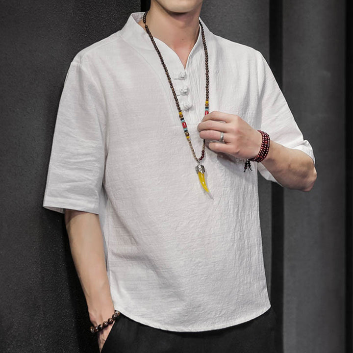 Buddha Stonesカジュアル サマー ハーフスリーブ シャツ コットン メンズ ウェア - image 6