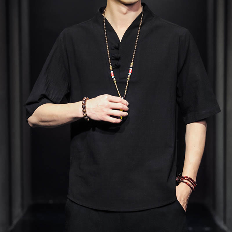 Buddha Stonesカジュアル サマー ハーフスリーブ シャツ コットン メンズ ウェア - image 12