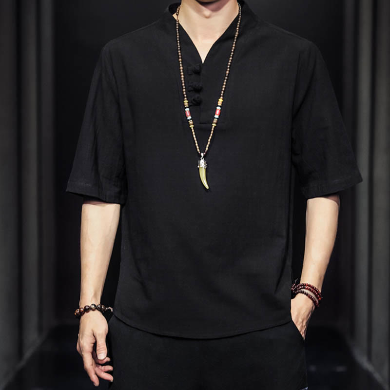 Buddha Stonesカジュアル サマー ハーフスリーブ シャツ コットン メンズ ウェア - image 9