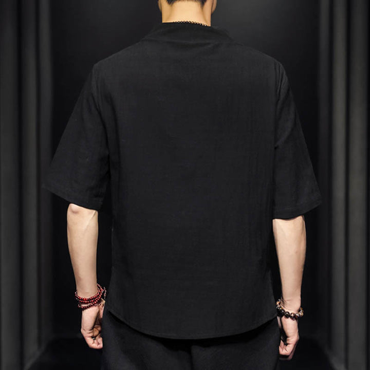 Buddha Stonesカジュアル サマー ハーフスリーブ シャツ コットン メンズ ウェア - image 10