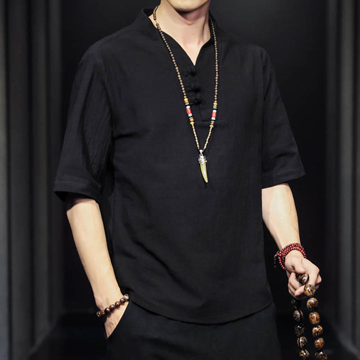 Buddha Stonesカジュアル サマー ハーフスリーブ シャツ コットン メンズ ウェア - image 13