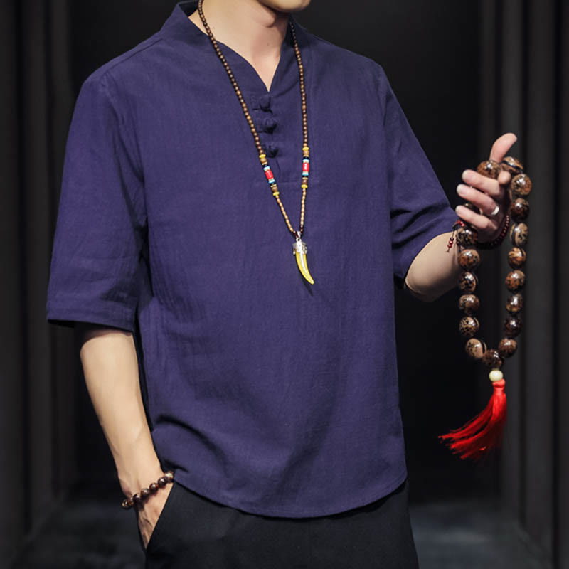 Buddha Stonesカジュアル サマー ハーフスリーブ シャツ コットン メンズ ウェア - image 31