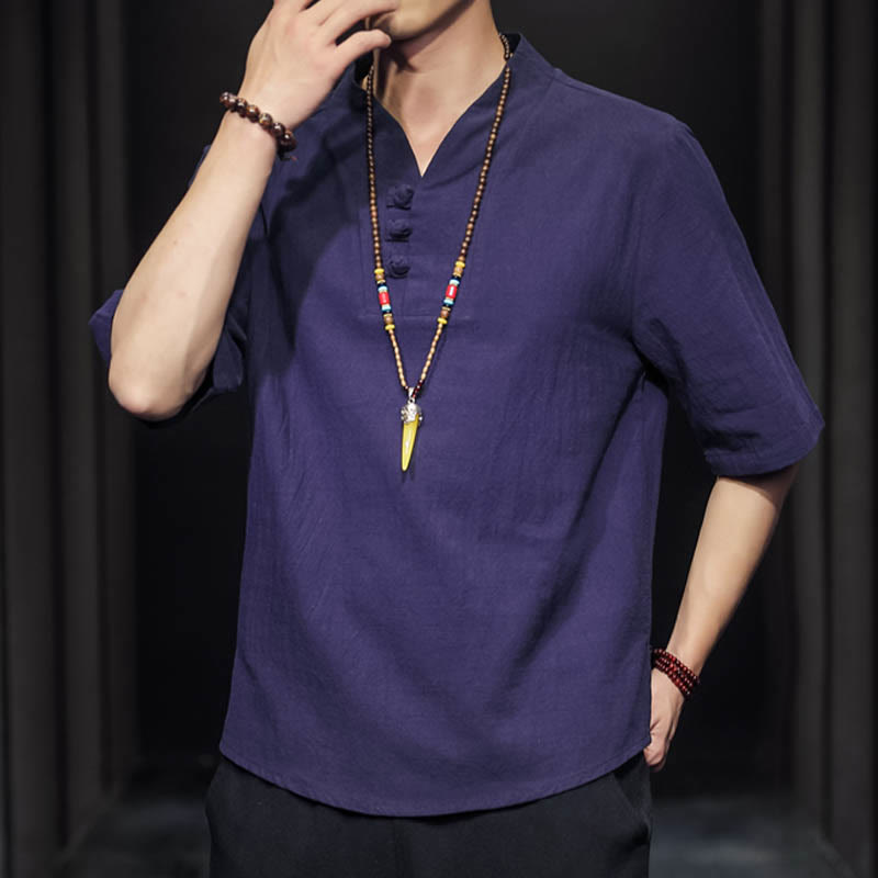 Buddha Stonesカジュアル サマー ハーフスリーブ シャツ コットン メンズ ウェア - image 30