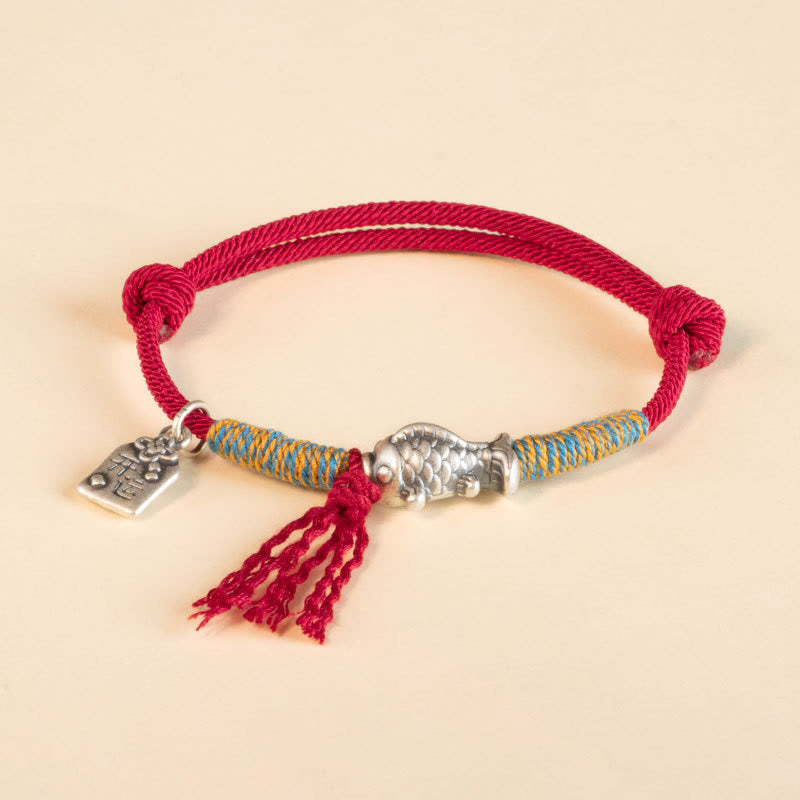 Buddha Stones999 スターリングシルバー赤紐幸運の鯉守護ブレスレット - image 9