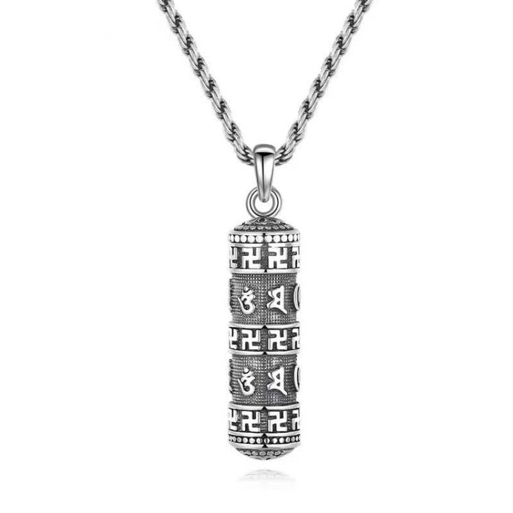 Buddha Stonesオーム・マニ・パドメ・フム卍ツイストチェーン知恵ネックレスペンダント - image 7